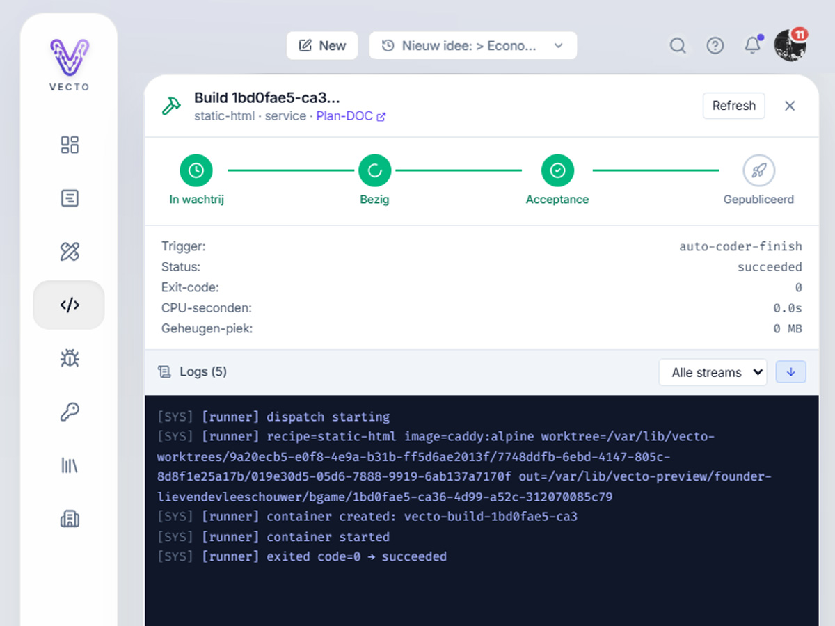 Vecto — End-to-end opvolging van product